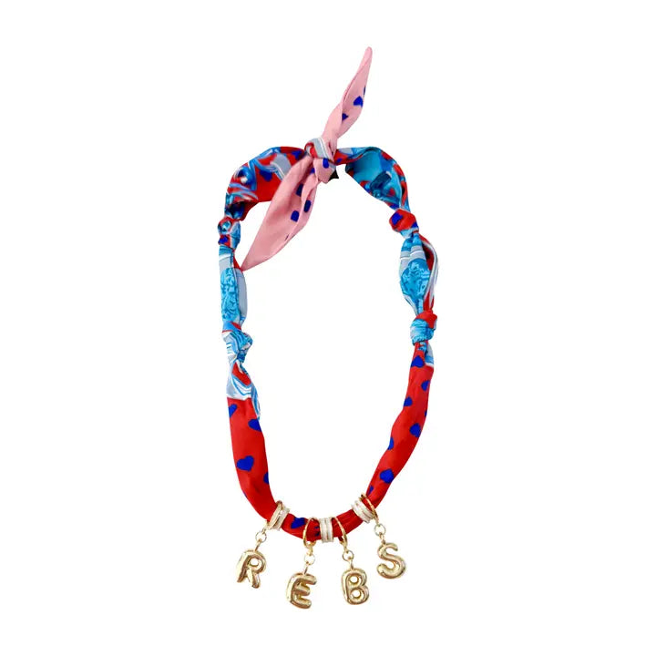 Scarf Necklace- Rebs Gameday Bubble Letter