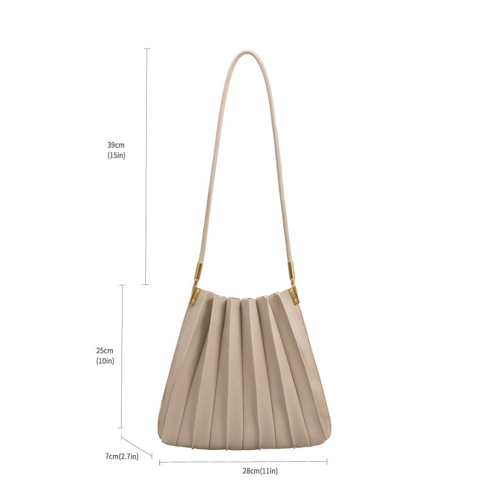 Carrie Gray Pleated Vegan Shoulder Bag