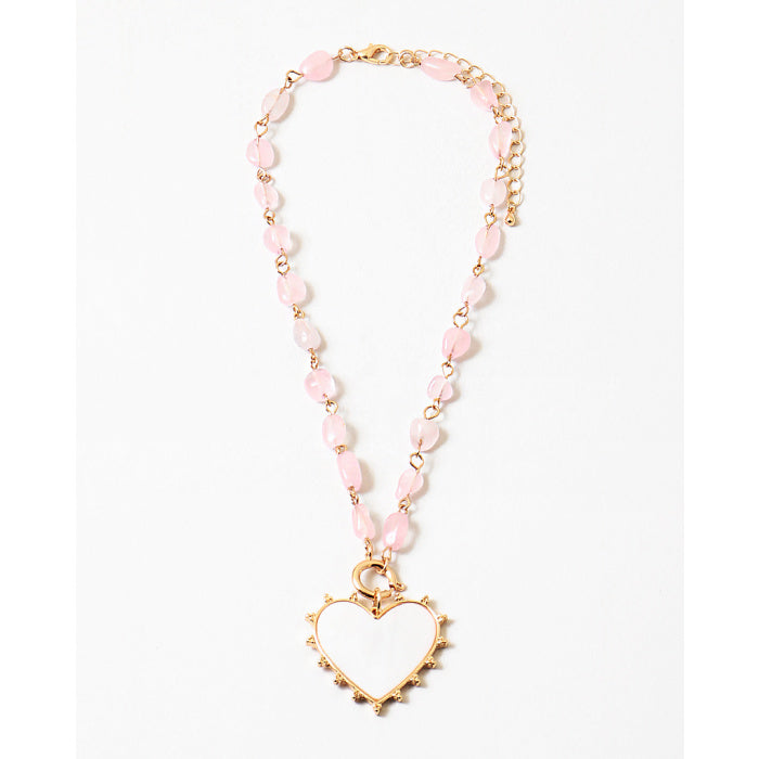 Rose Quartz with Heart Necklace