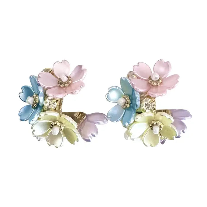 Princess Flower Hoop Earring- Pastel