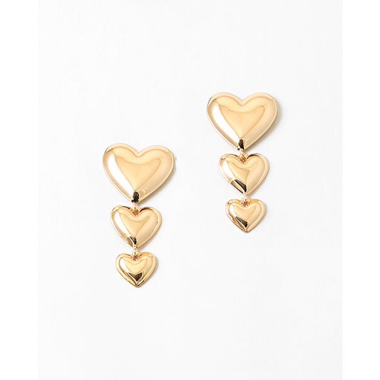 Triple Heart Earrings