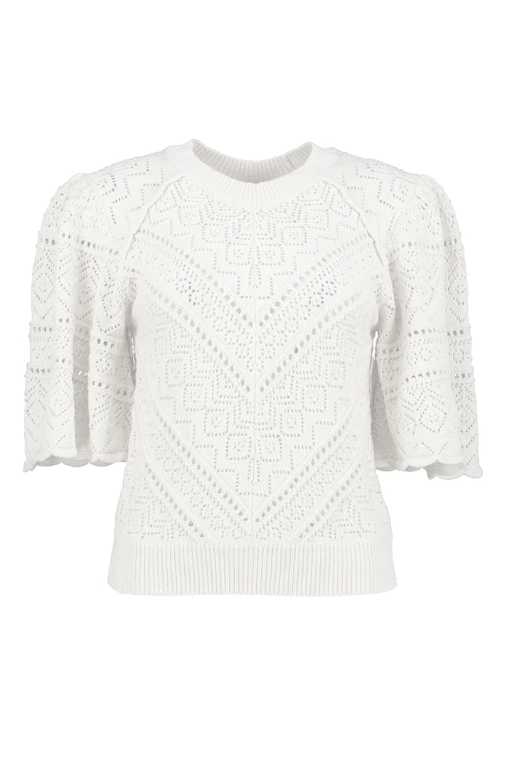 Eva Sweater Top in Salt
