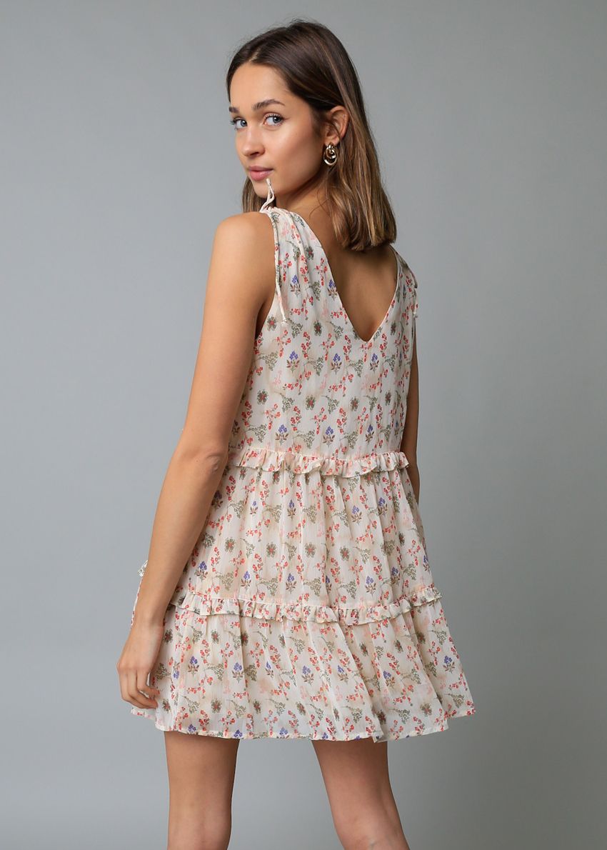 Cream Floral Dress