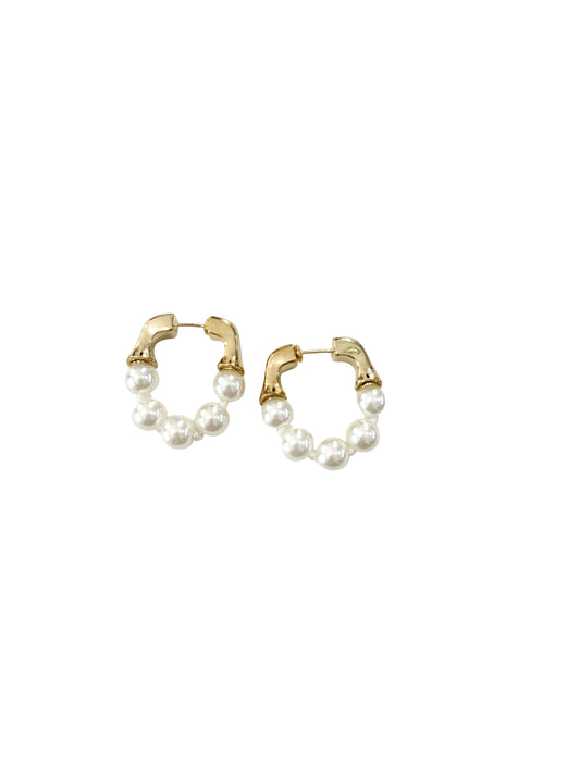 Marina Pearl Hoop Earring