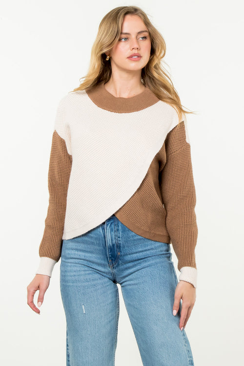 Latte Crossover Sweater