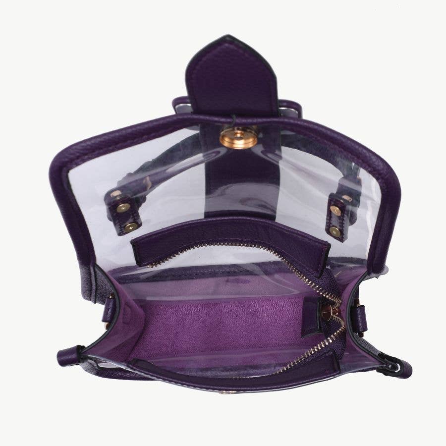 Toni Clear Crossbody Bag: Purple