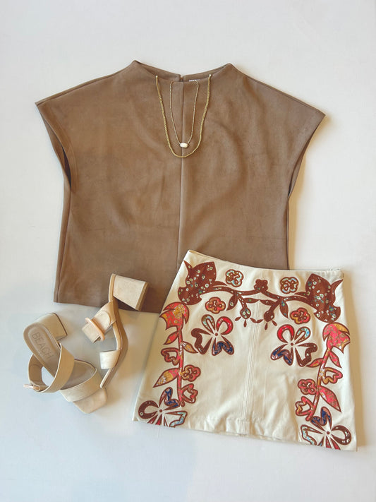 Simone Suede Top
