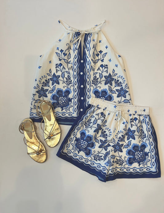 Border Print Shorts