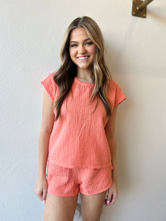 Pink Bliss Gauze Doleman Top