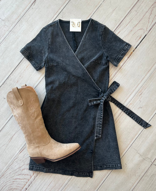 State of Mind Denim Wrap Dress