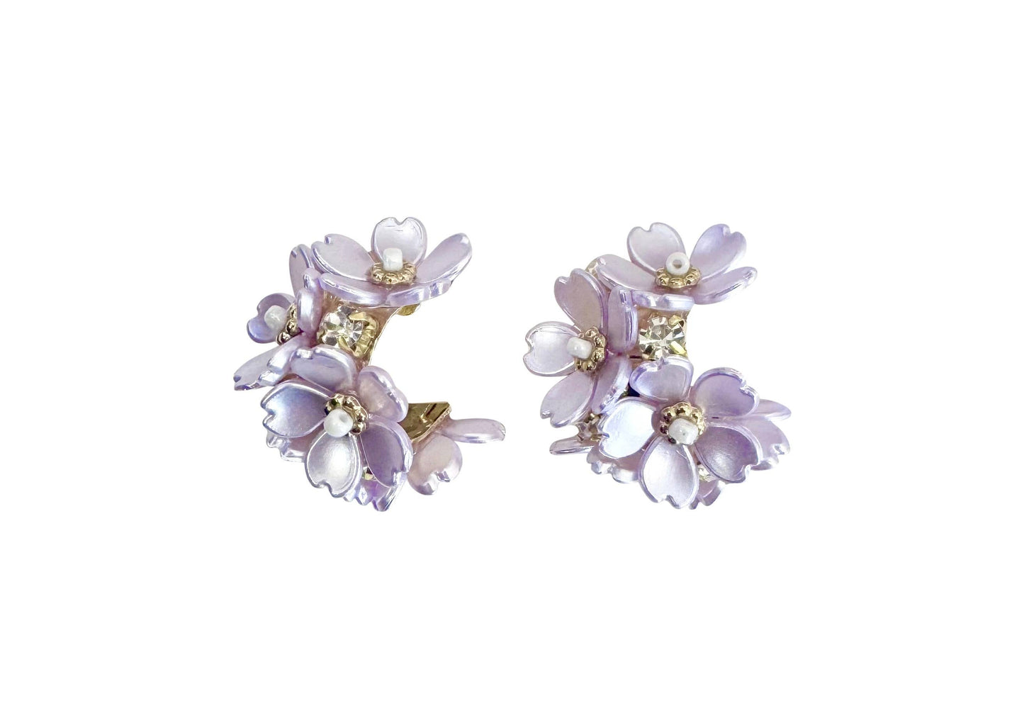 Princess Flower Hoop Earring - Purple