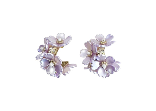 Princess Flower Hoop Earring - Purple