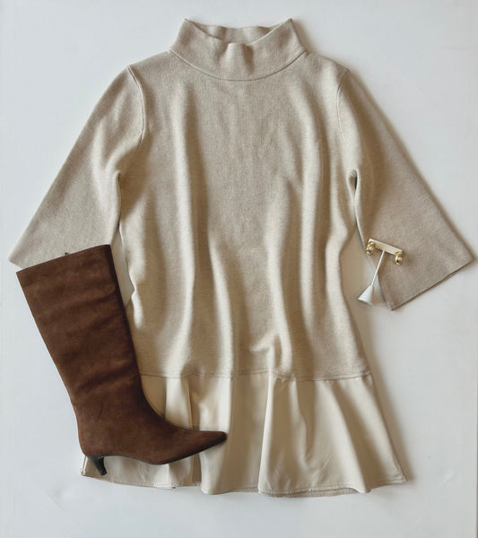 Carrie Beige Sweater Dress