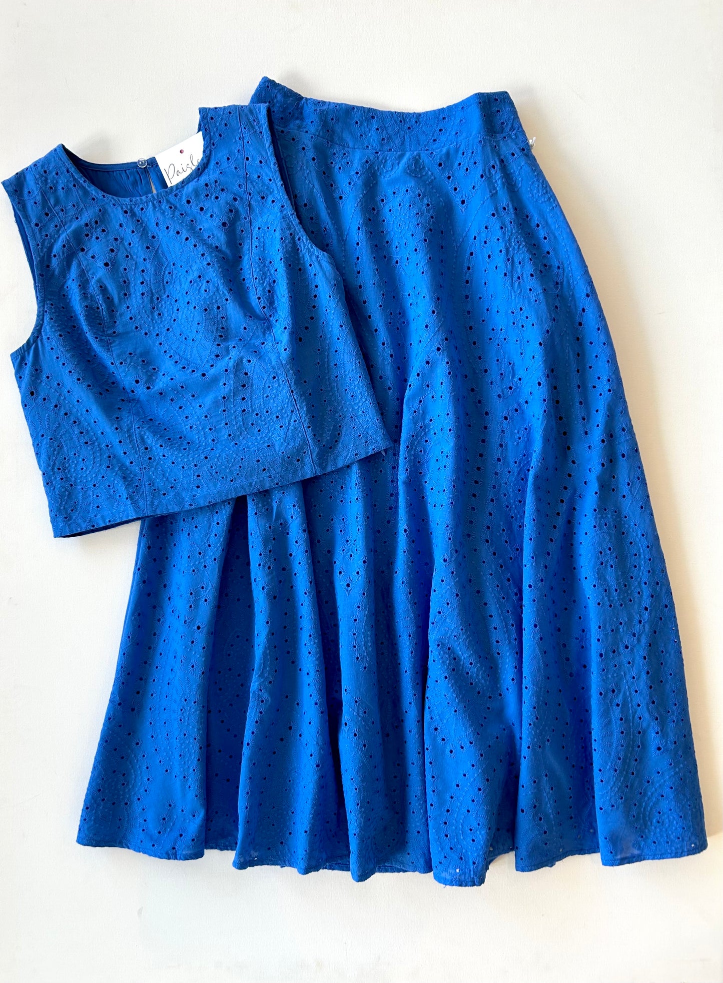 Violet Tank In Blue Eyelet