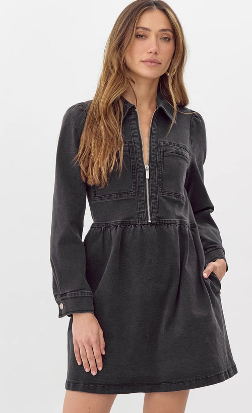 Lia Denim Zip Dress