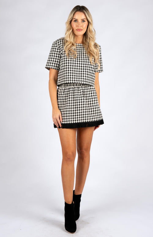 Haleigh Houndstooth Top