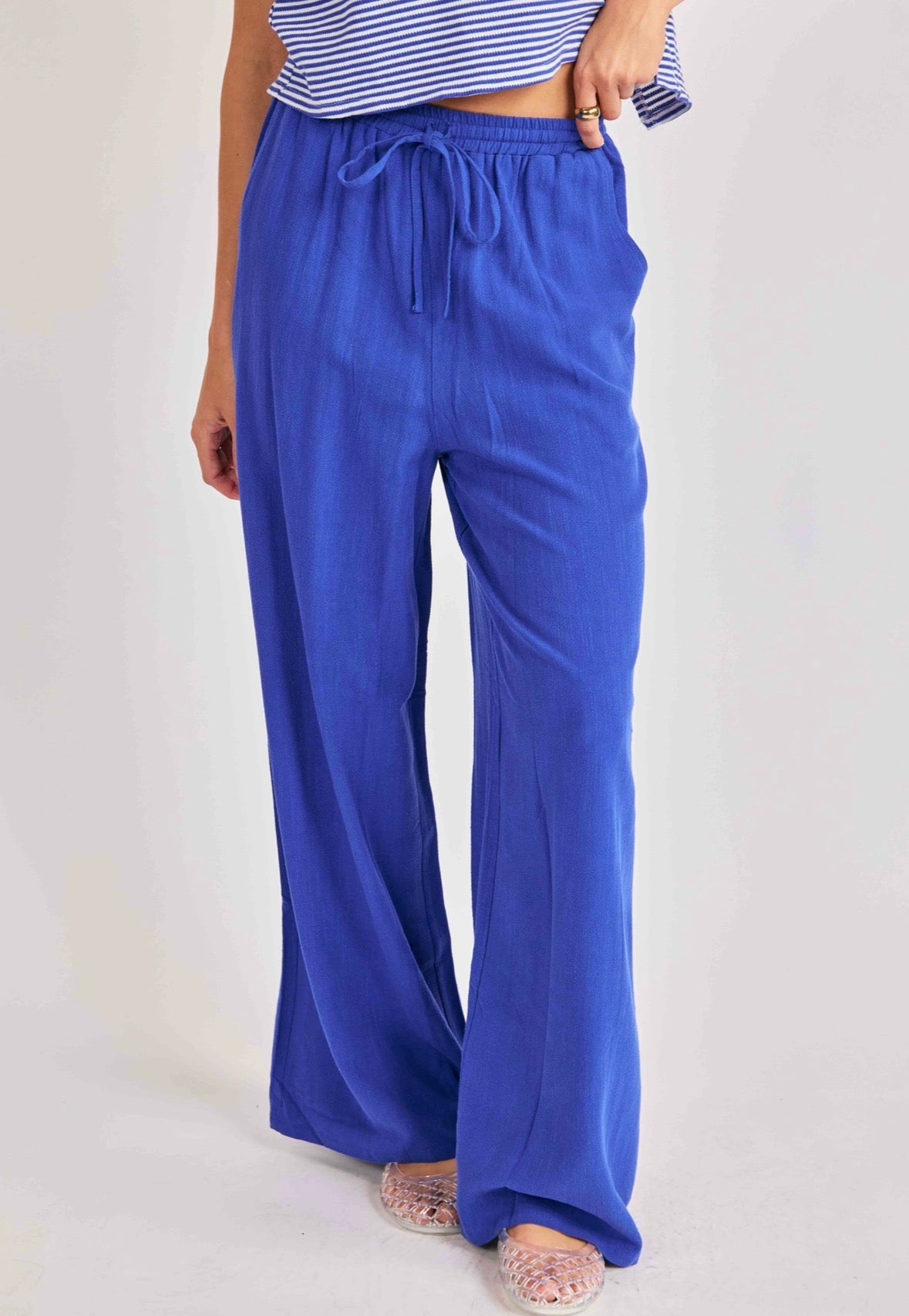 Sugarloaf Linen Pant in Cobalt
