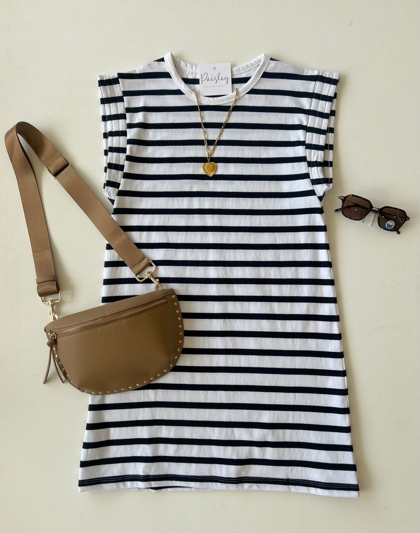 Kenzie Striped Crewneck Dress
