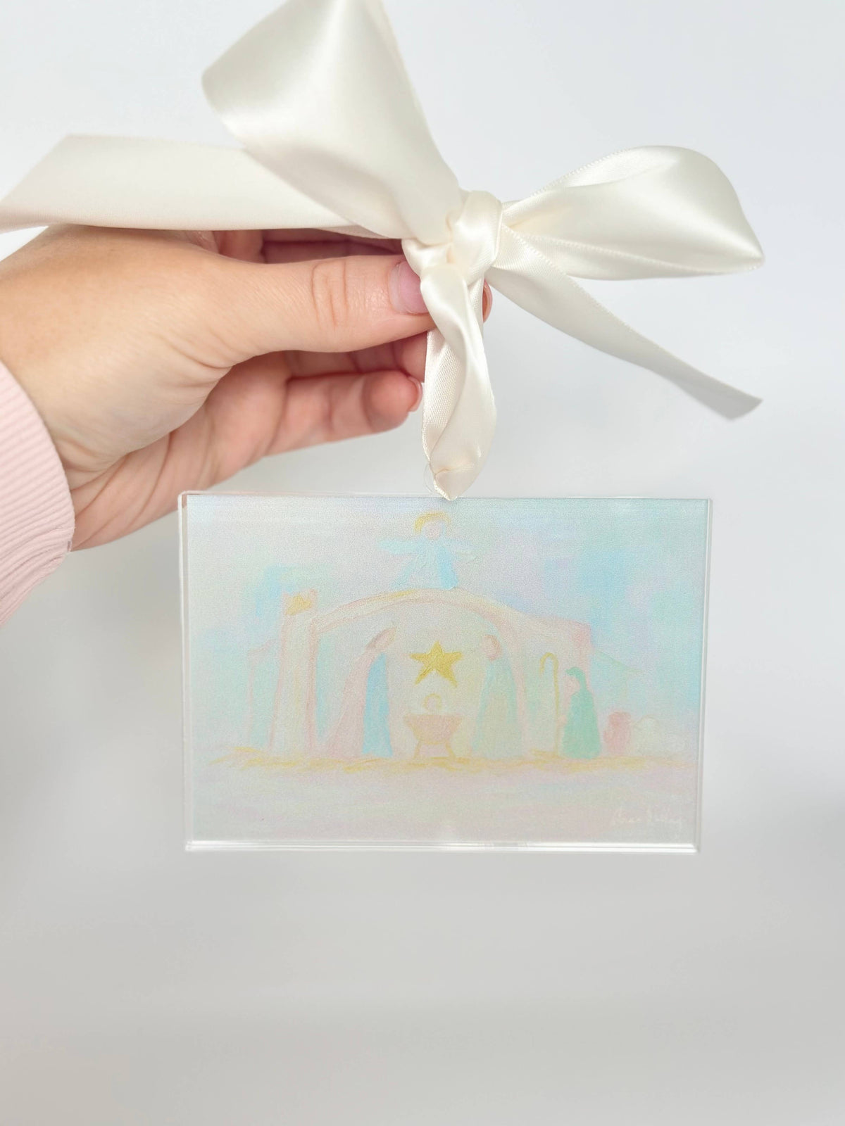 Acrylic Nativity Scene Block - ornament, mini, large: Ornament