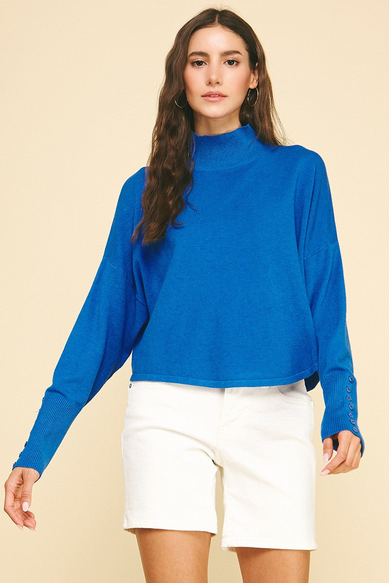 Button Detailed Sleeve Knit Sweater