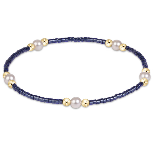 hope purpose pearl bracelet - navy e.newton