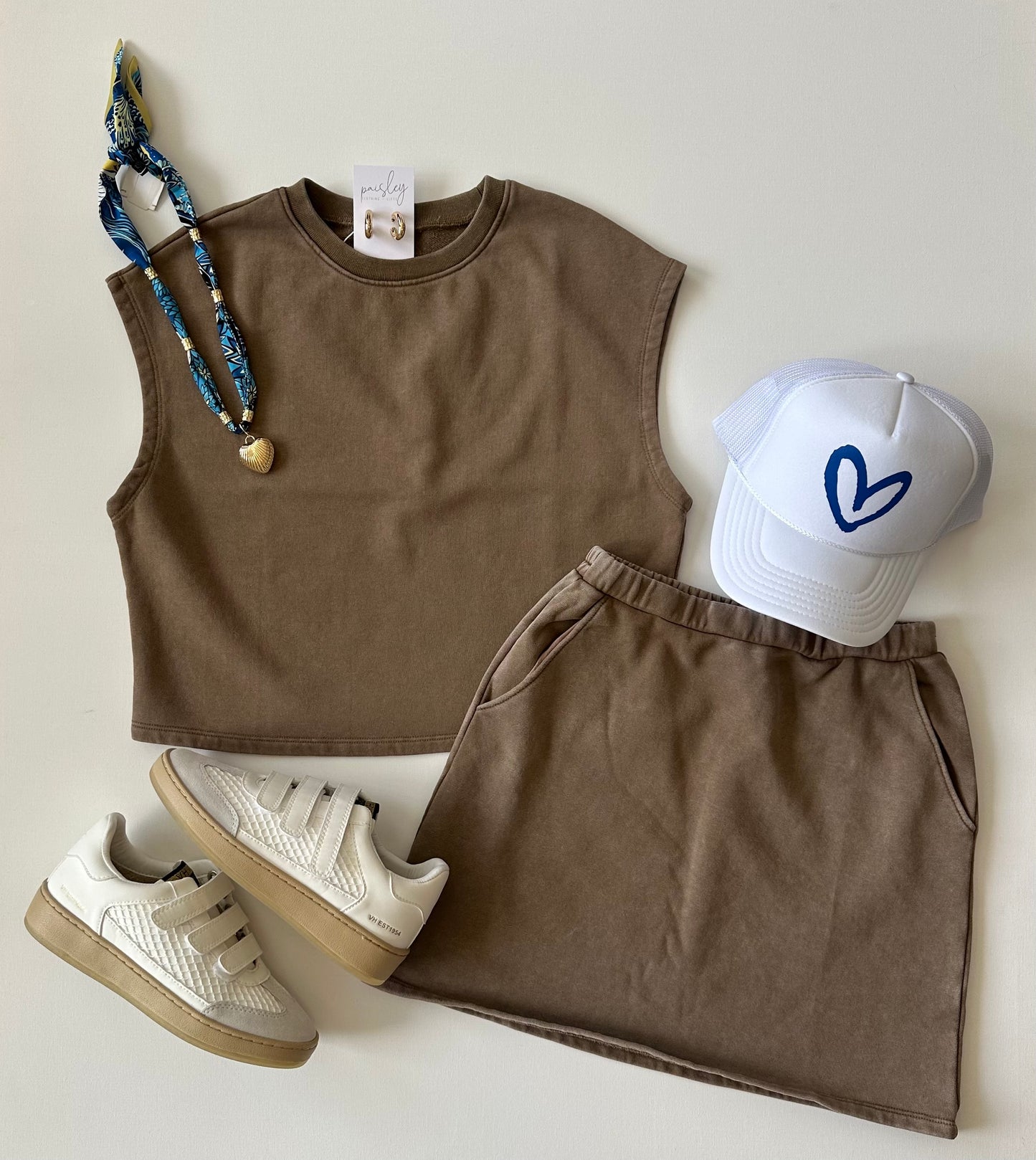 Taupe Terry Mini Skirt