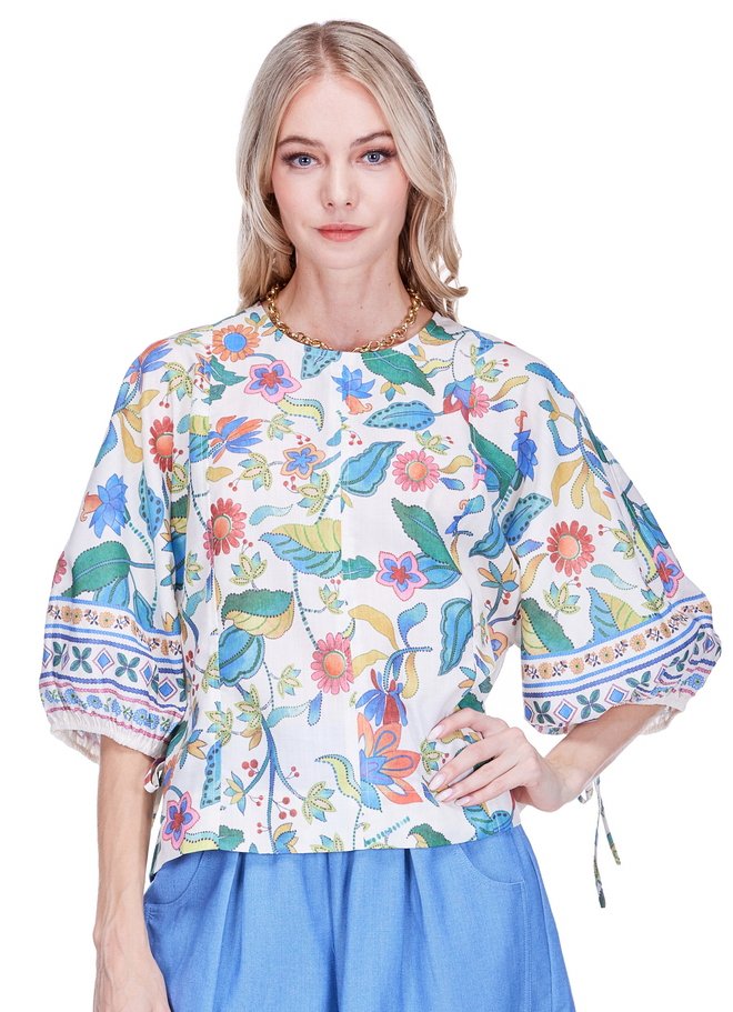 Festive Florals Gored Top