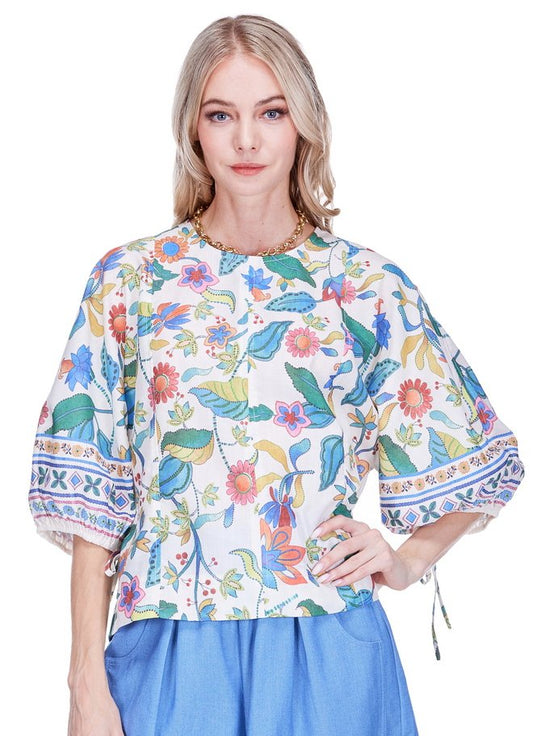 Festive Florals Gored Top