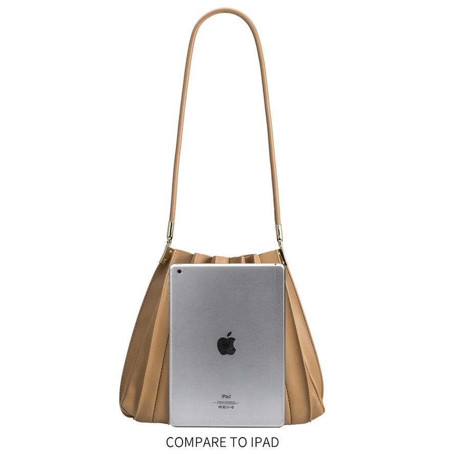 Carrie Mushroom Pleated Vegan Shoulder Bag