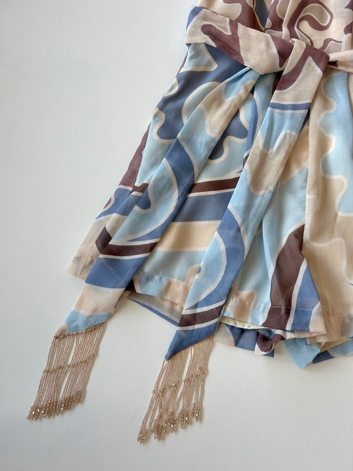 Blue Multi Pleated Sleeveless Romper