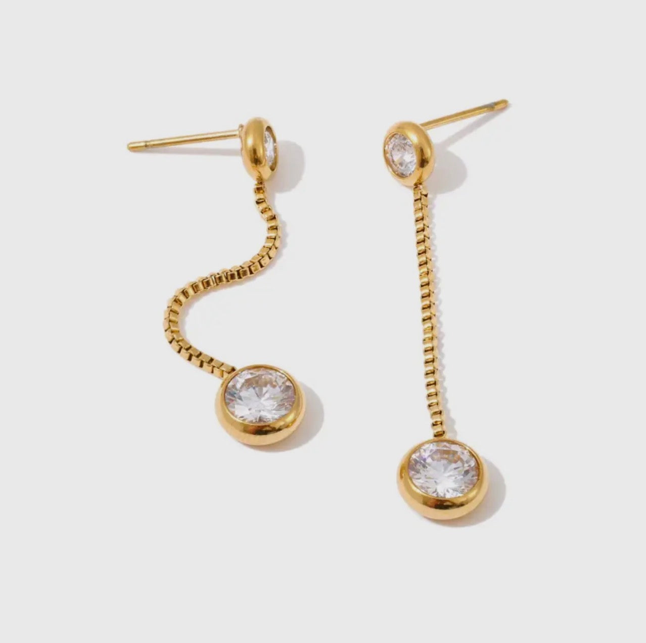Gold Crystal Drop Earrings