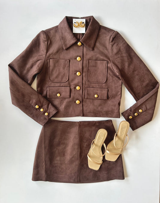 Lian Mini Faux Suede Skirt