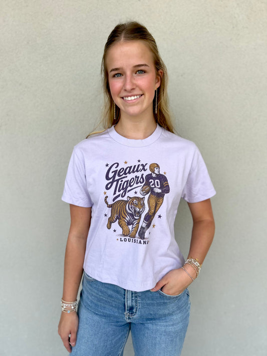 Geaux Tiger Lavender Boxy Tee