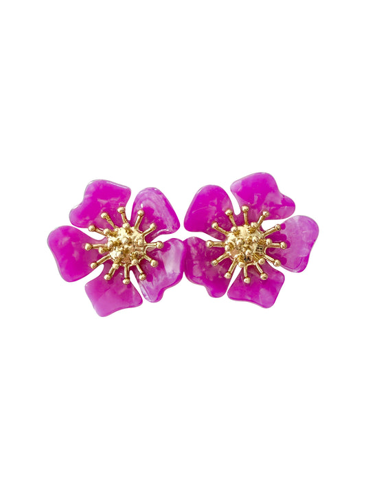 Torunn Flower Earrings- Fuschia