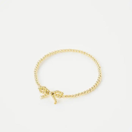 Golden Bow Beaded Bracelet