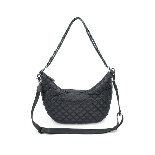 Quilted Nylon Hobo Bag