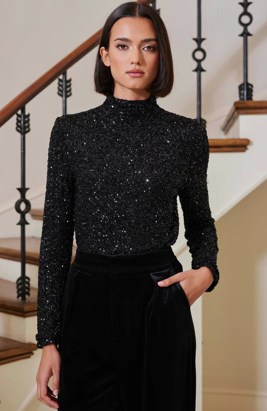 Sublime Funnel Neck in Caviar