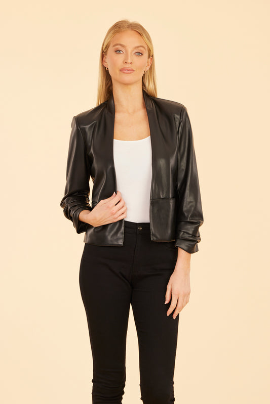 Vegan Leather Blazer