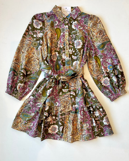 Plum Mosaic Shirt Dress