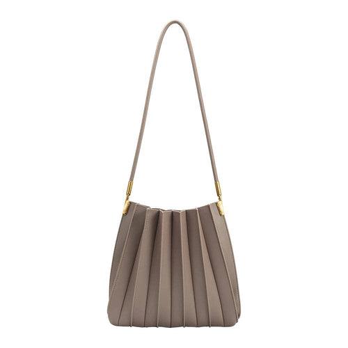 Carrie Gray Pleated Vegan Shoulder Bag