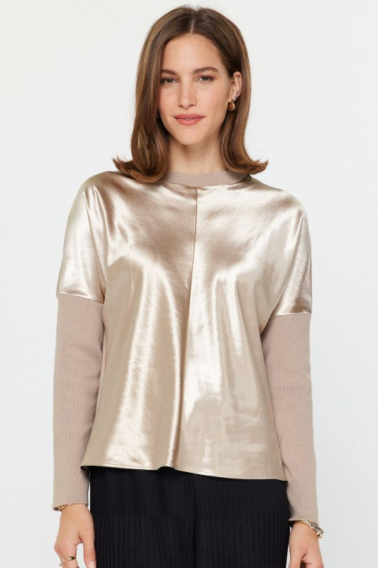 Champagne Satin/Sweater Top