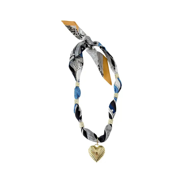 Scarf Necklace - Becky with Scallop Heart