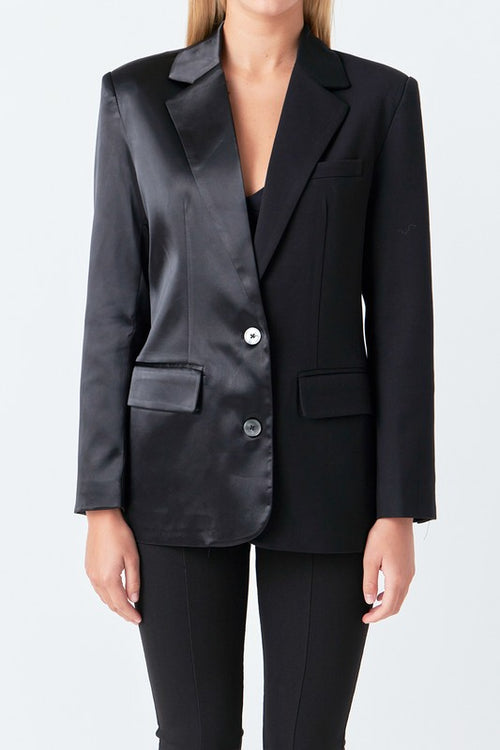 Black Satin Blazer