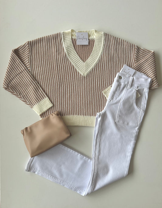 Elsie V-Neck Knit Sweater