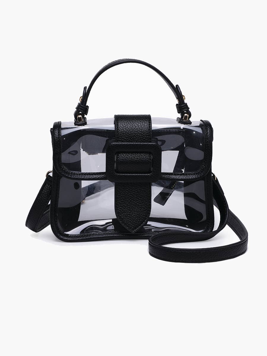Toni Clear Crossbody Bag: Black