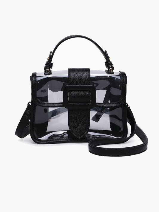 Toni Clear Crossbody Bag: Black