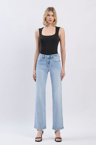 Light Denim High Wasted Patch Pocket Jeans