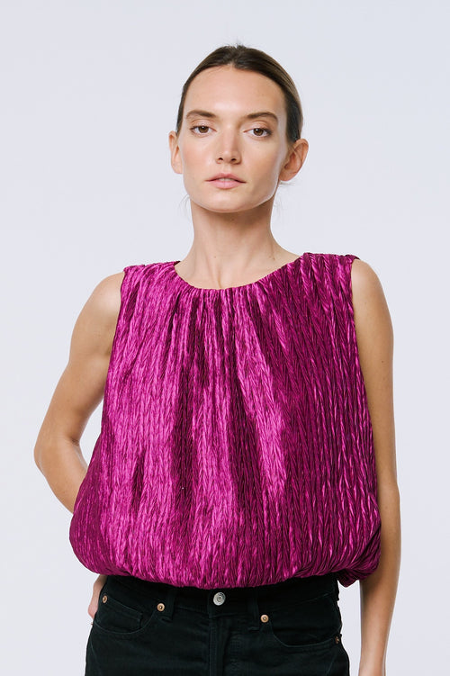 Pleated Bubble Top