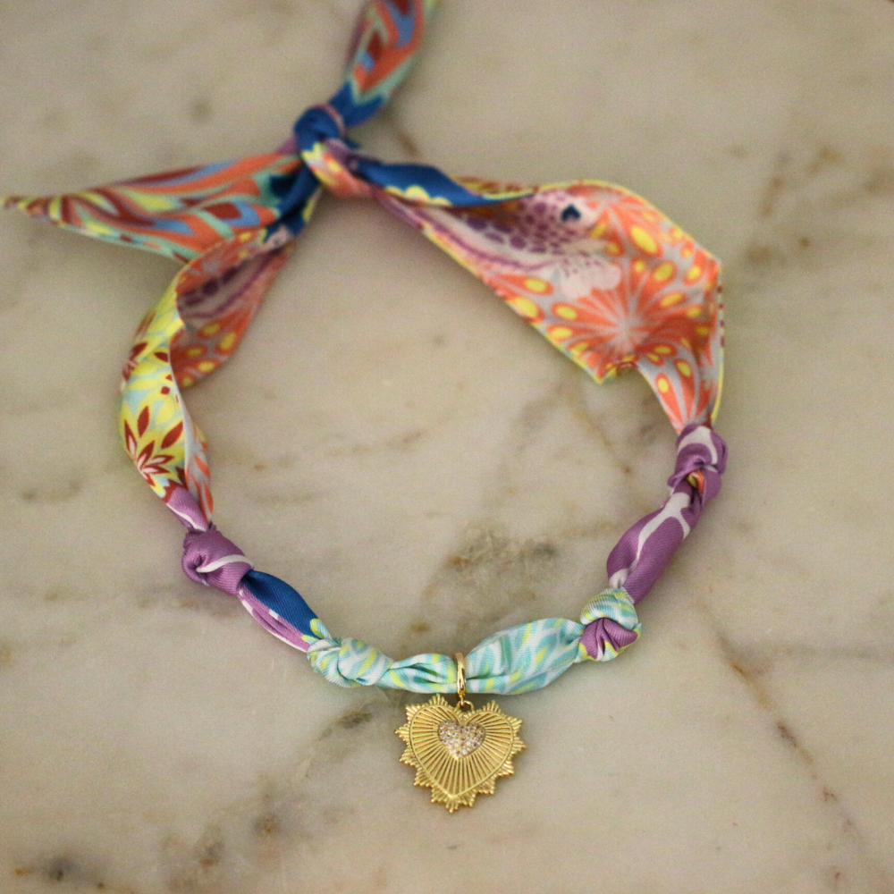 Sunset Garden Scarf Necklace: Cross