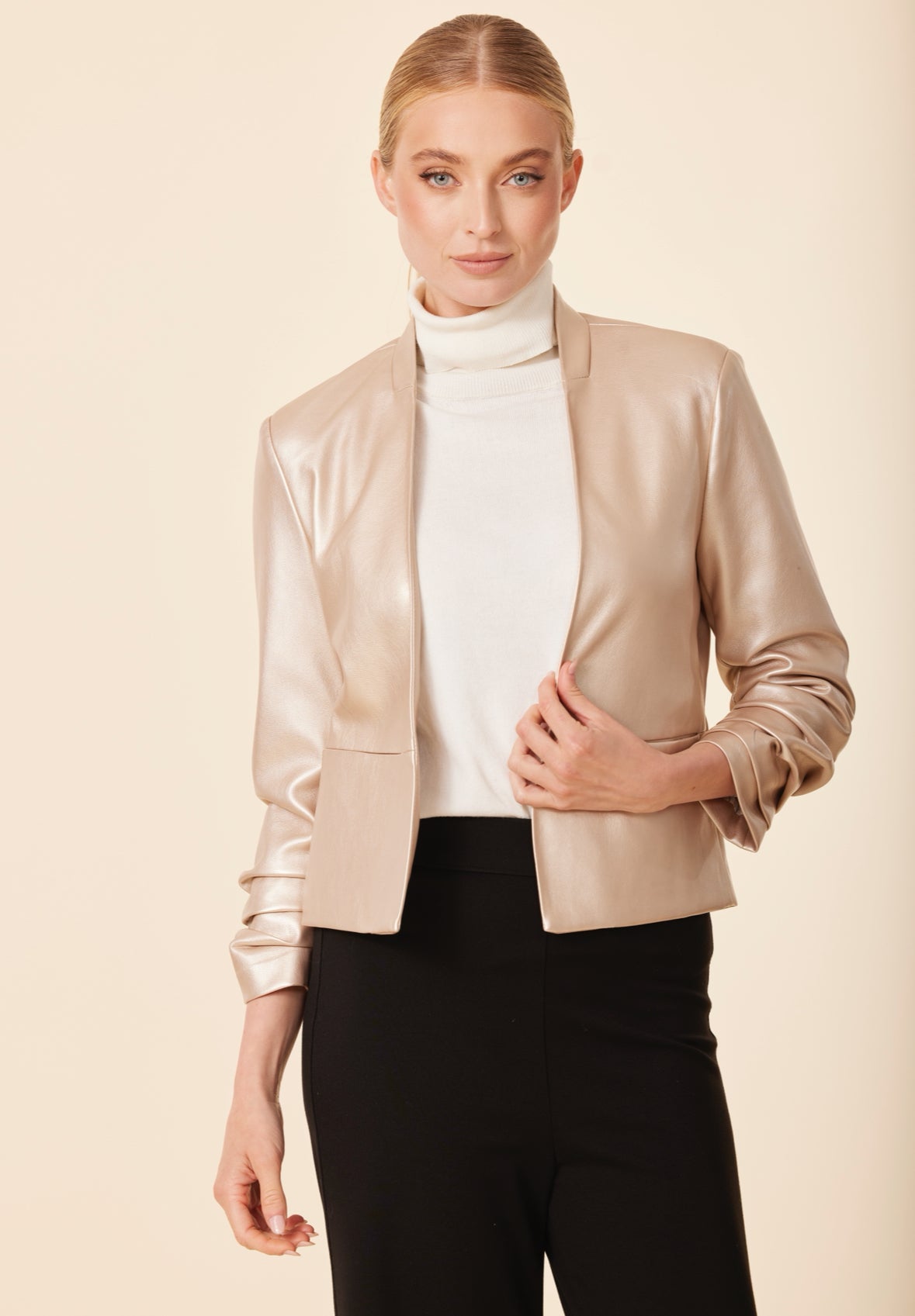 Vegan Leather Blazer